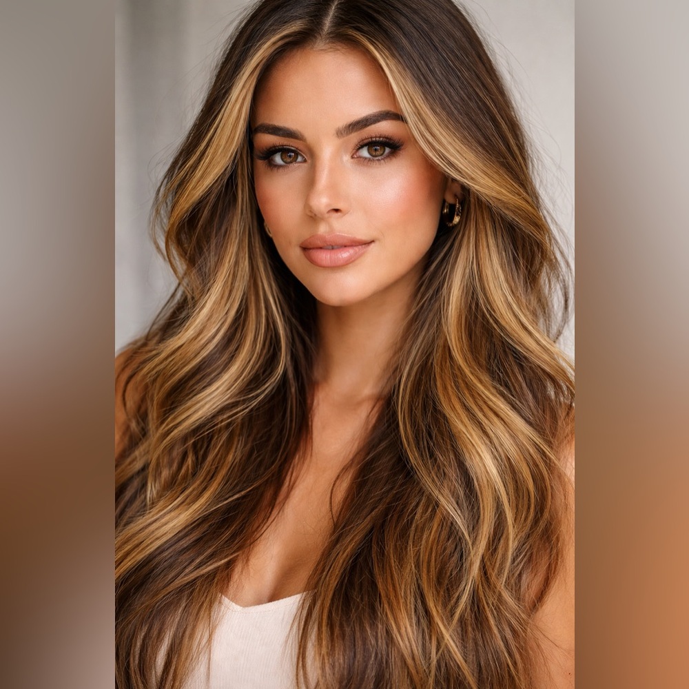 Lush Dark Brown Highlighted Hair Extension - Human Hair 20” 120 g - Picture 4 of 4